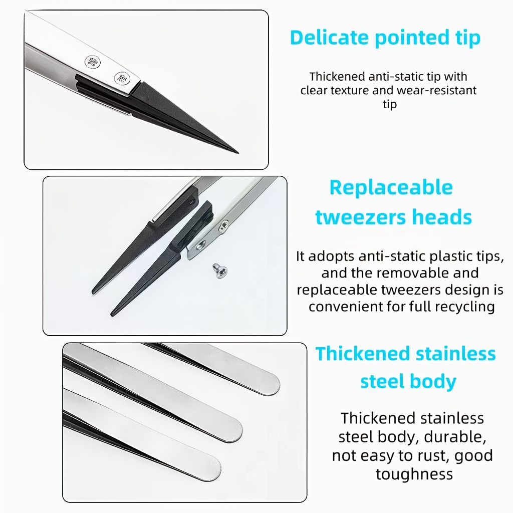 2 Buah Set Pinset Anti-statis  - Electronics Repair Tools And Equipment ulasan dan harga
