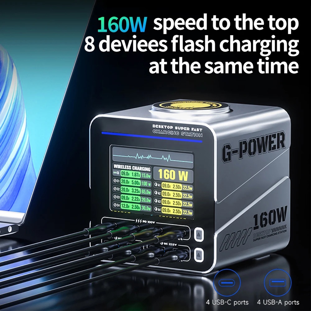newA10R 160W 8-Port GaN Pengis - Electronics Repair Tools And Equipment ulasan dan harga