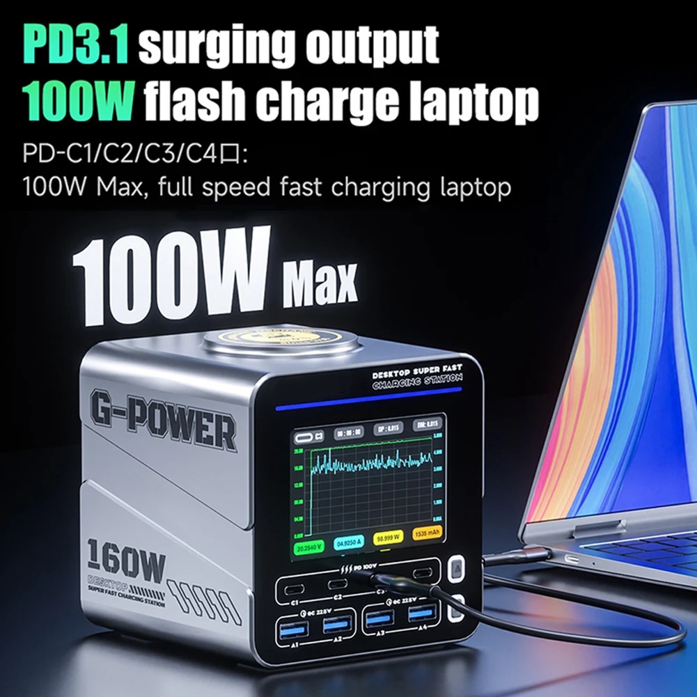 newA10R 160W 8-Port GaN Pengis - Electronics Repair Tools And Equipment ulasan dan harga